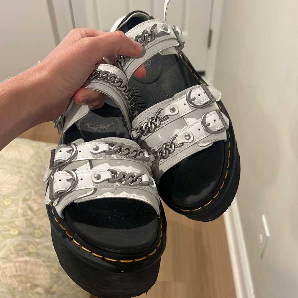 Dr. Martins chunk white platform sandals